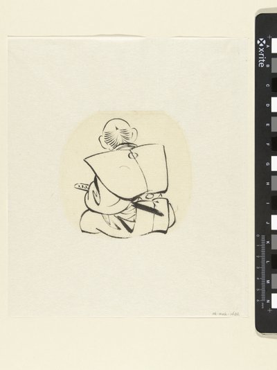 Istuva mies takaa katsottuna tekijältä attributed to Katsushika Hokusai