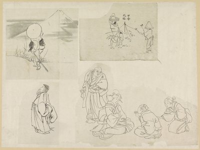 Neljä kohtausta erilaisilla hahmoilla tekijältä Katsushika Hokusai (possibly)