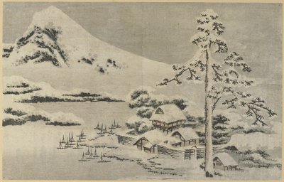 (Merenrantakylä lumessa), 1814 tekijältä Katsushika Hokusai
