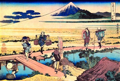 36 vues du Mont Fuji, Japoni: vue de Nakahara dans la province Sagami, Japon - Estampe de Katsushika Hokusai (1760-1849) (ecole ukiyo-e) 1830-1833 State A Pushkin Museum of Fine Arts, Moscou tekijältä Katsushika Hokusai