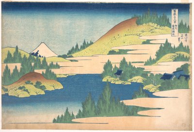 36 vues du Mont Fuji, Japoni : vue du lac Hakone, Saganin maakunta, Japon - Estampe de Katsushika Hokusai (1760-1849) (ecole ukiyo-e) 1830-1833 State A Pushkin Museum of Fine Arts, Moscou tekijältä Katsushika Hokusai