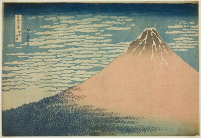 Mieto tuulta kauniina päivänä (Gaifu kaisei), sarjasta "Kolmekymmentäkuusi näkymää Fuji-vuorelle (Fugaku sanjurokkei)" tekijältä Katsushika Hokusai