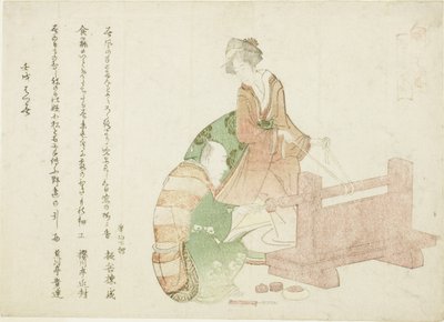 Turner ja hänen avustajansa sarjasta "Kolmekymmentäkuusi runoilijaa käsityöläisinä (Shokunin sanjurokuban)" tekijältä Katsushika Hokusai