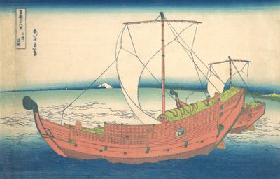 Merellä Kazusan edustalla Kazusa no kairo, sarjasta Thirty Six Views of Mount Fuji..., ca. 1830-32. tekijältä Katsushika Hokusai