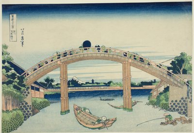 Alle 10 000 jeniä B Manager Fukagawa (Fukagawa 10 000 jenin silta) sarjasta "Tierty x Views Of Mount Fuji (Fugaku Usaju Rokukei)" tekijältä Katsushika Hokusai