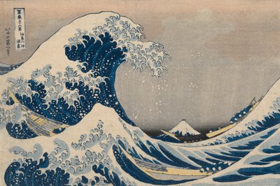 Aaltojen alla Kanagawan edustalla, joka tunnetaan myös nimellä The Great Wave, sarjasta Thirty Six Views of Mount Fuji tekijältä Katsushika Hokusai