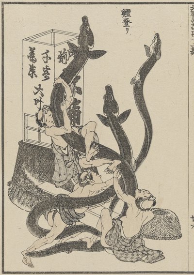 Big Ankeriaat, c. 1840 (puupainatus) tekijältä Katsushika Hokusai