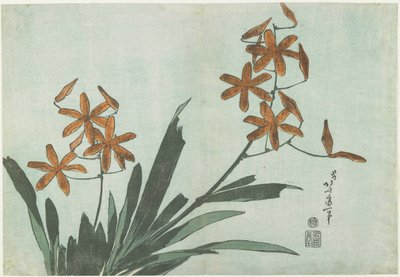 Blackberry Liljat, c. 1832 tekijältä Katsushika Hokusai