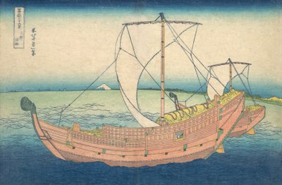Veneet merellä Kazusan edustalla sarjasta "36 Views of Mt. Fuji, pub.1831 tekijältä Katsushika Hokusai