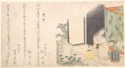 Kesän aamunkoitteessa loistava tulikärpästen häkki tekijältä Katsushika Hokusai