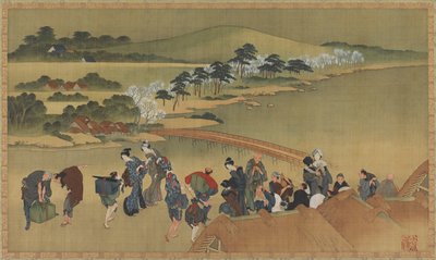 Kirsikankukkien katselu, 1700-luvun loppu - 1800-luvun alku. tekijältä Katsushika Hokusai