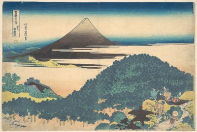 ”Aoyaman tyynymänty” (Aoyama enza no matsu), sarjasta ”36 näkymää Fuji-vuoresta” (Fugaku sanjūrokkei) tekijältä Katsushika Hokusai