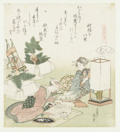 kattokuori Itayagai (otsikko esineessä) Genroku-runojen ja kuorien vertailu (sarjan nimi) Genroku kasen kaiawase (sarjan nimi esineellä) tekijältä Katsushika Hokusai