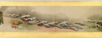 Yksityiskohta käsirullasta erilaisilla kuvilla, Edo-kausi, 1839 muste ja väri paperille tekijältä Katsushika Hokusai