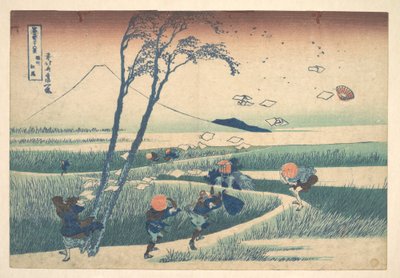 Ejiri Surugan maakunnassa (Sunshū Ejiri), sarjasta ”36 näkymää Fuji-vuorelta” (Fugaku sanjūrokkei) tekijältä Katsushika Hokusai