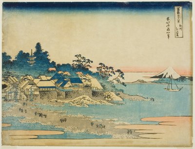 Kazu Enoshima Sagami P Rovinse (Jalostamaton Sake Enoshima), sarjasta "Tyrty x Views Of Mount Fuji (Fugaku Usaju Rokukei)" tekijältä Katsushika Hokusai