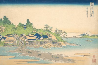 Enoshima Sagamin maakunnassa Soshu Enoshima, sarjasta Thirty-six Views of M..., ca. 1830-32. tekijältä Katsushika Hokusai