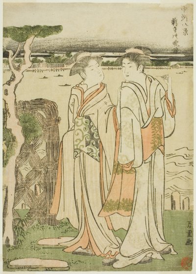 Iltakello Miin temppelissä tekijältä Katsushika Hokusai