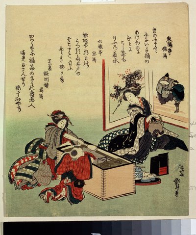 ""Naiset ja lapsi lähellä liesi (Hibachi)"" (Naiset ja poika, Brazier) Vedos Katsushika Hokusai (1760-1849) 1816 Pushkin-museo, Moskova tekijältä Katsushika Hokusai