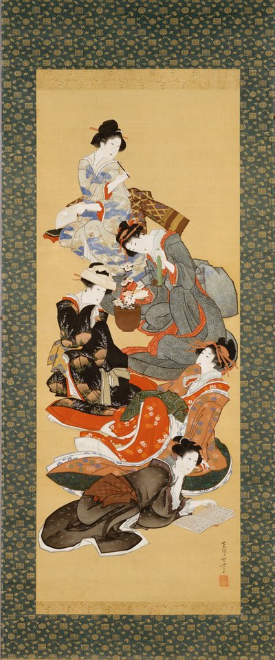 Viisi kaunista naista tekijältä Katsushika Hokusai