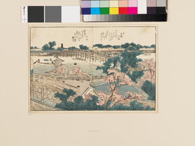 Sumida-joen kuvakirjasta. Katsaus molempiin rantoihin tekijältä Katsushika Hokusai