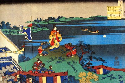 Sarjasta Sata runoa sadalta runoilijalta: Abe no Nakamaro, n. 1830. tekijältä Katsushika Hokusai