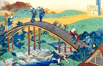 Sarjasta Sata runoa sadalta runoilijalta: Ariwara no Narihira, n. 1830. tekijältä Katsushika Hokusai