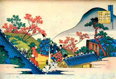 Sarjasta Sata runoa sadalta runoilijalta: Fujiwara no Tadahira, c1830. tekijältä Katsushika Hokusai