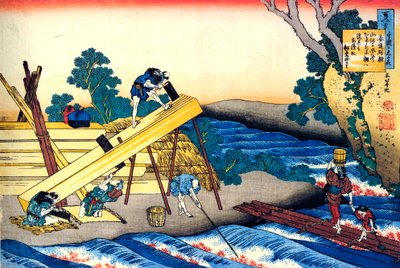 Sarjasta Sata runoa sadalta runoilijalta: Harumichi no Tsuraki, c1830. tekijältä Katsushika Hokusai