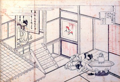 Sarjasta Sata runoa sadalta runoilijalta: Shikishi Naishinno, c1830. tekijältä Katsushika Hokusai