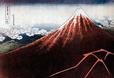 Fuji salaman yläpuolella, c1823. tekijältä Katsushika Hokusai