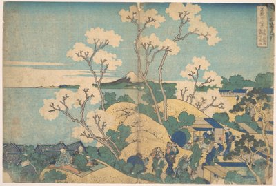 Fuji Gotenyamasta Shinagawassa Tōkaidōlla (Tōkaidō Shinagawa Gotenyama no Fuji), sarjasta ”36 näkymää Fuji-vuoresta” (Fugaku sanjūrokkei) tekijältä Katsushika Hokusai