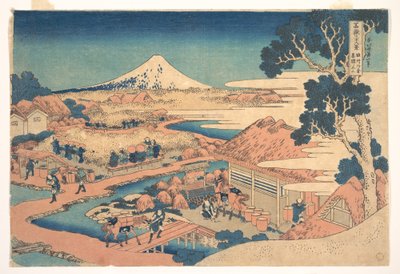 Fuji Surugan Katakuran teeviljelmiltä (Sunshū Katakura chaen no Fuji), sarjasta ”36 näkymää Fuji-vuoresta” (Fugaku sanjūrokkei) tekijältä Katsushika Hokusai