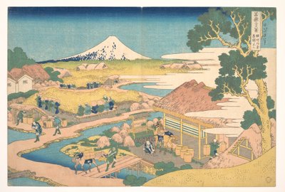 Fuji Surugan Katakuran teeviljelmiltä (Sunshū Katakura chaen no Fuji), sarjasta ”36 näkymää Fuji-vuoresta” (Fugaku sanjūrokkei) tekijältä Katsushika Hokusai