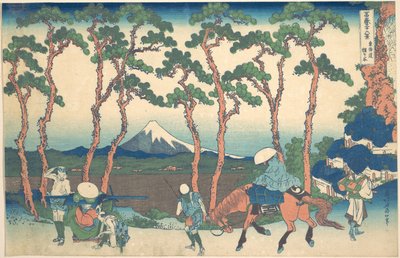 Hodogaya Tōkaidō-tiellä (Tōkaidō Hodogaya), sarjasta ”36 näkymää Fuji-vuorelta” (Fugaku sanjūrokkei) tekijältä Katsushika Hokusai