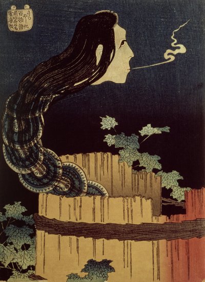 Japanilainen haamu (puupalikka) tekijältä Katsushika Hokusai
