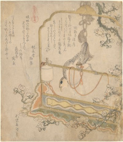 Japaninpunarinta, sarjasta ”Kaikenlaisia hevosia” tekijältä Katsushika Hokusai