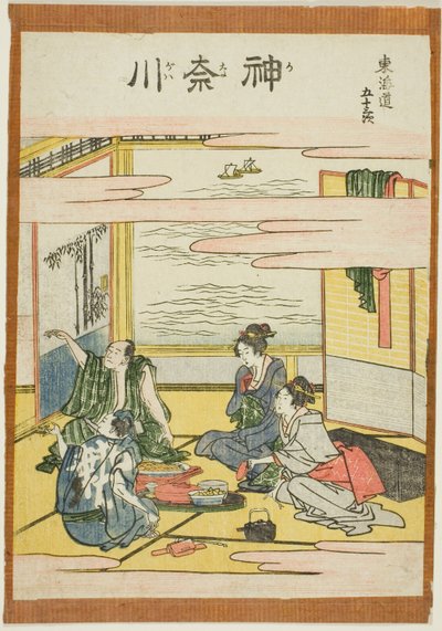 Kanagawa, sarjasta "Fifty-three Stations of the Tokaido (Tokaido gojusan tsugi)" tekijältä Katsushika Hokusai