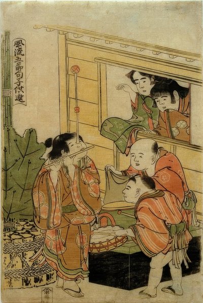 Lasten pelejä viidelle perinteiselle vuotuiselle festivaaleille tekijältä Katsushika Hokusai