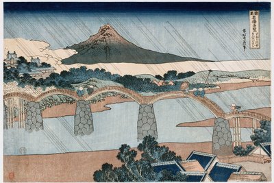Kintain silta, Suon lääni, sarjasta "Ihania näkymiä kuuluisille silloille kaikissa maakunnissa" tekijältä Katsushika Hokusai
