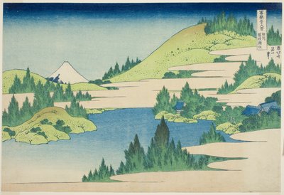 Llac Hakone a la província de Sagami (Soshu Hakone Kosui), de la sèrie "Trenta-sis vistes del mont Fuji (Fugaku sanjurokkei)" finlandès tekijältä Katsushika Hokusai