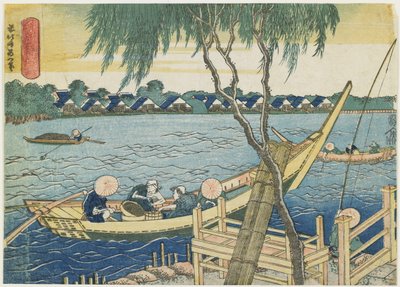 Pitkäsiimakalastus Miyato-joella, 1832-1834 tekijältä Katsushika Hokusai