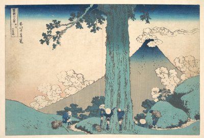 Mishiman solan Kai-maakunnassa (Kōshū Mishima goe), sarjasta ”Fuji-vuoren 36 näkymää” (Fugaku sanjūrokkei) tekijältä Katsushika Hokusai