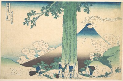 Mishiman solan Kai-maakunnassa (Kōshū Mishima goe), sarjasta ”Fuji-vuoren 36 näkymää” (Fugaku sanjūrokkei) tekijältä Katsushika Hokusai