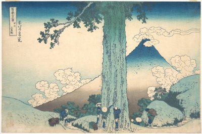 Mishiman solan Kai-maakunnassa (Kōshū Mishima goe), sarjasta ”Fuji-vuoren 36 näkymää” (Fugaku sanjūrokkei) tekijältä Katsushika Hokusai