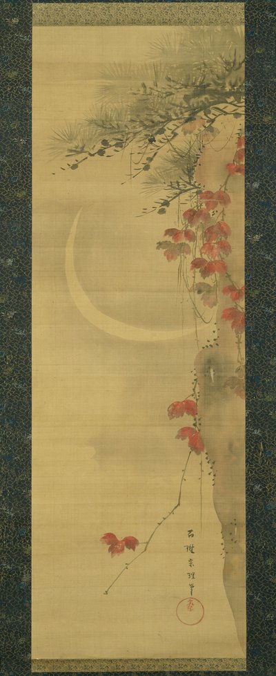Kuu, mänty ja vaahtera tekijältä Katsushika Hokusai