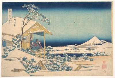 Aamu lumisateen jälkeen Koishikawassa Edossa (Koishikawa yuki no ashita), sarjasta ”Fuji-vuoren 36 näkymää” (Fugaku sanjūrokkei) tekijältä Katsushika Hokusai