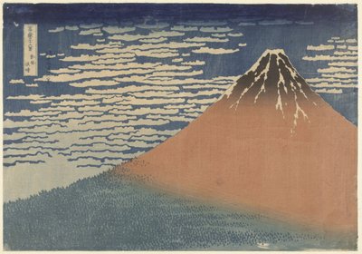 Fuji-vuori kirkkaalla säällä (tunnetaan myös nimellä Red Fuji), n. 1830 (puupainatus) tekijältä Katsushika Hokusai