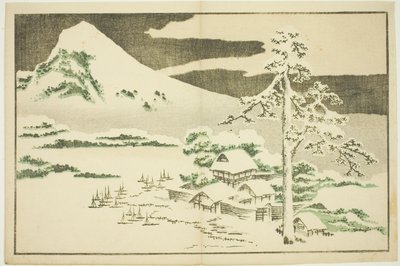 Mount Fuji in Winter, from The Picture Book of Realistic Paintings of Hokusai (Hokusai shashin gafu) tekijältä Katsushika Hokusai