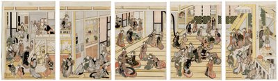 Uudenvuodenpäivä Ogi-yan bordellissa tekijältä Katsushika Hokusai